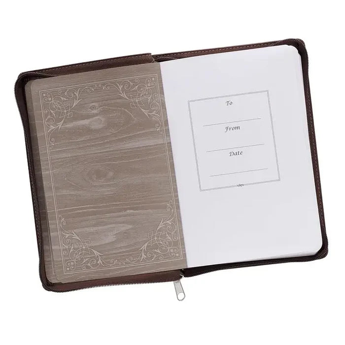 Journal Classic Zip Brown Two-Tone A Man's Heart Prov. 16:9