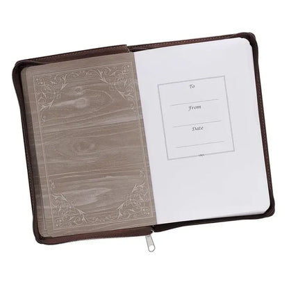 Journal Classic Zip Brown Two-Tone A Man's Heart Prov. 16:9