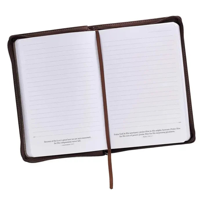Journal Classic Zip Brown Two-Tone A Man's Heart Prov. 16:9