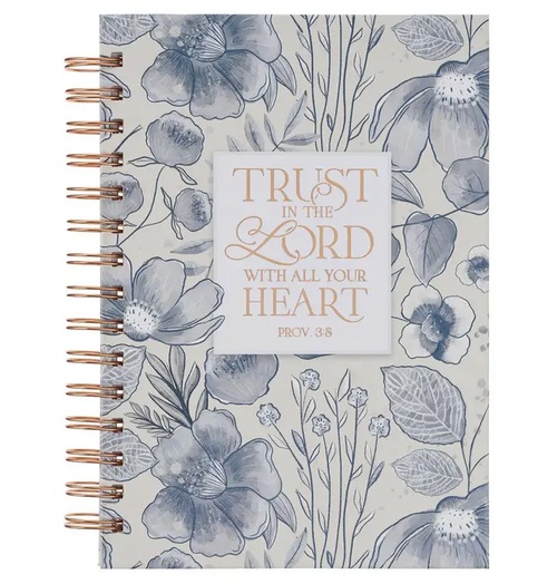 Journal Spiral Blue Floral Trust in the Lord Prov. 3:5