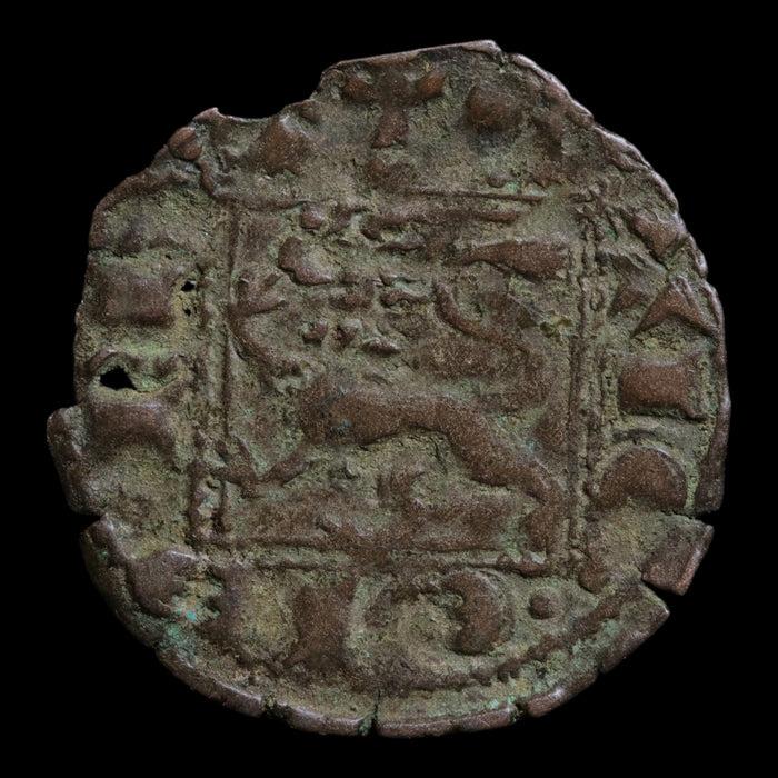 Kingdom of Castile and Leon, King Alfonso XI, Billon 1 Denier - 1331 to 1332 CE - Spanish States