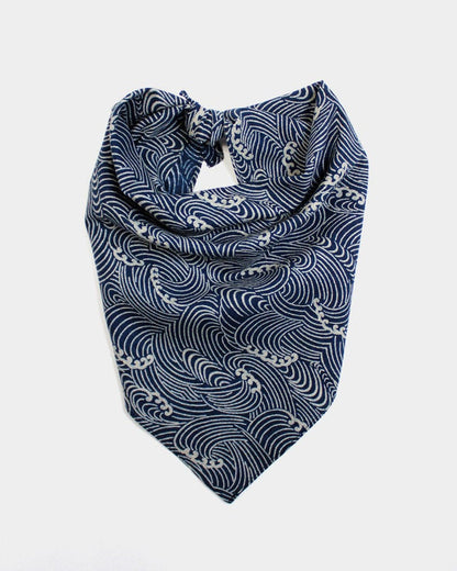 Kiriko Original Bandana, Classic, Indigo Nami