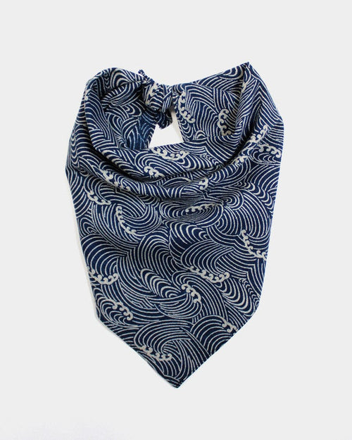 Kiriko Original Bandana, Classic, Indigo Nami