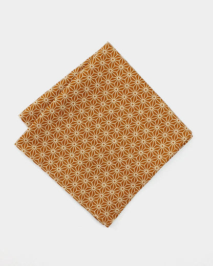Kiriko Original Pocket Square Orange Asanoha