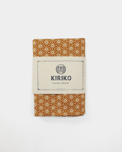 Kiriko Original Pocket Square Orange Asanoha