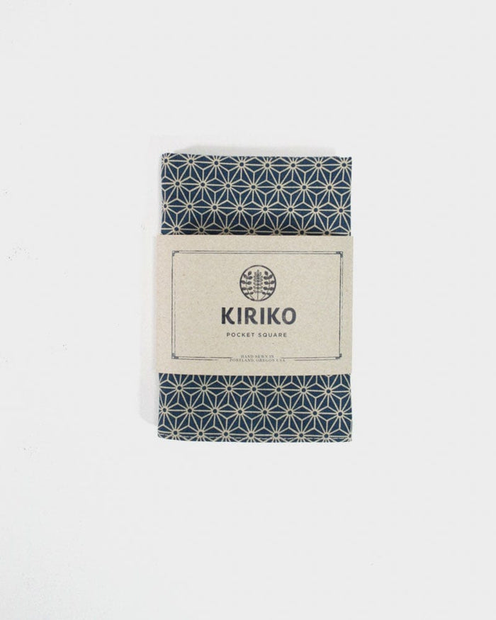 Kiriko Original Pocket Square, Teal Asanoha