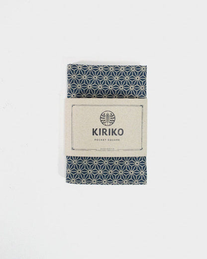 Kiriko Original Pocket Square, Teal Asanoha