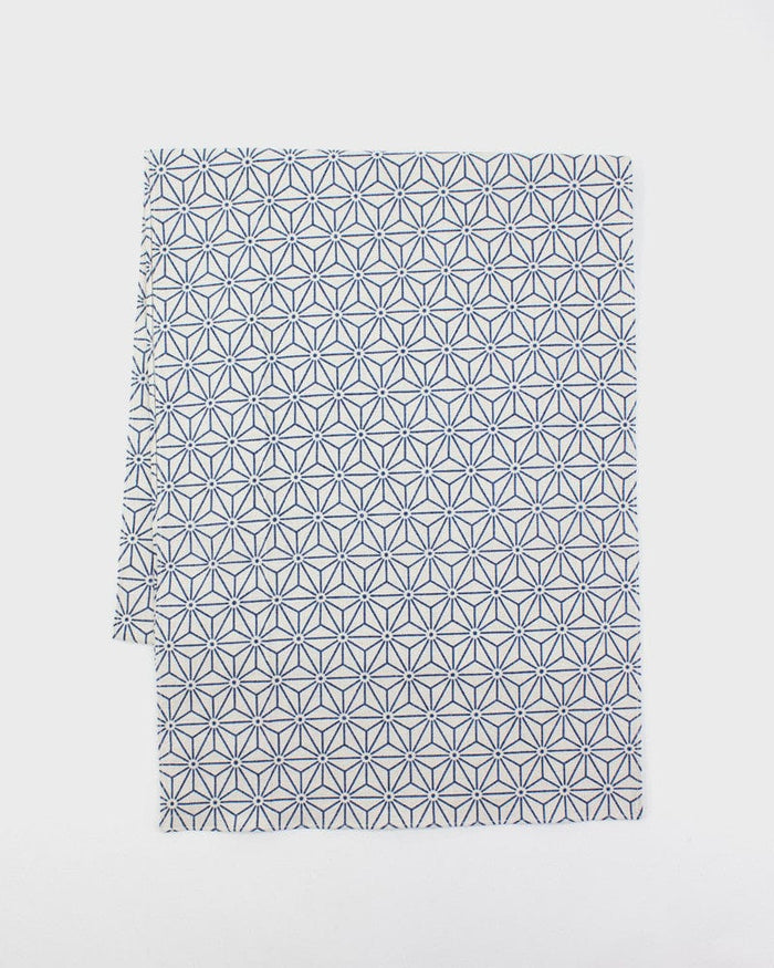 Kiriko Original Scarf, Classic, Cream with Indigo Asanoha