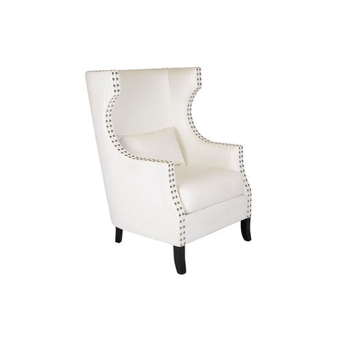 Kubric White Leather Club Chair