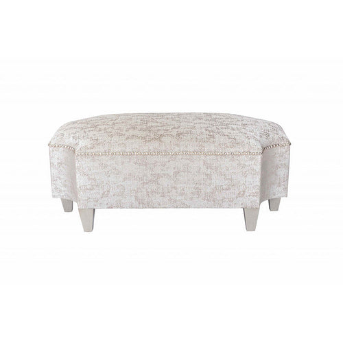 Layla Silver Nailhead Ottoman