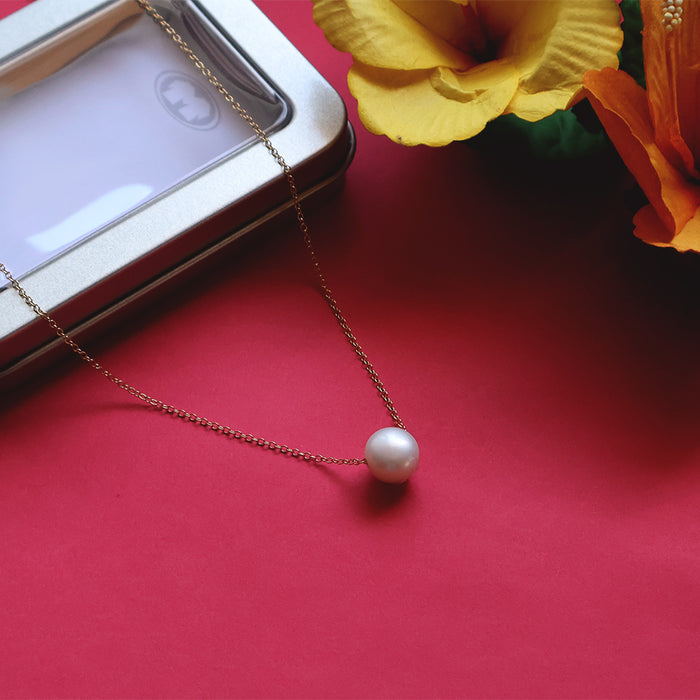 Leailoha 16" White Pearl Gold Filled Necklace