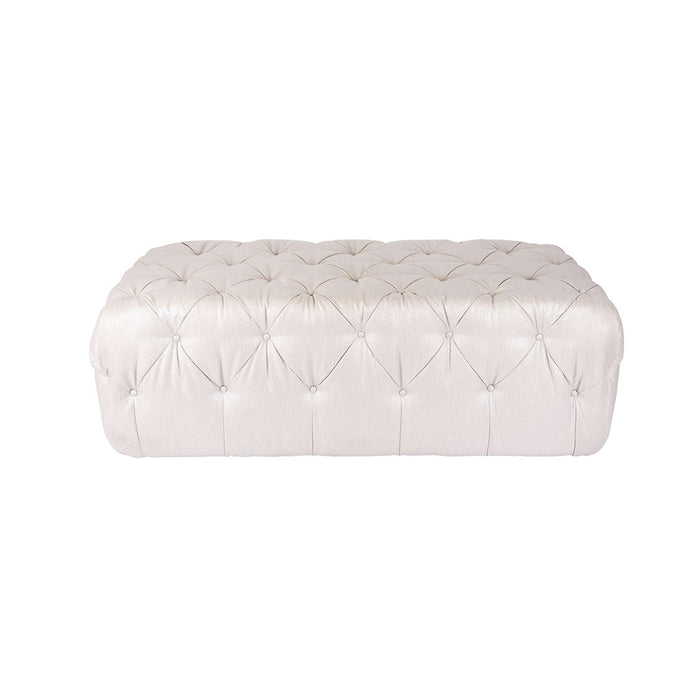 Lexie Champagne Velvet Tufted Ottoman