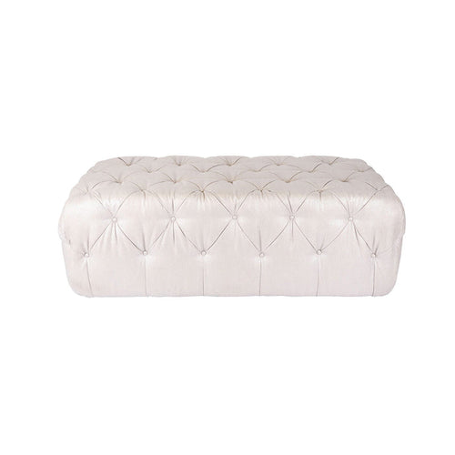 Lexie Champagne Velvet Tufted Ottoman
