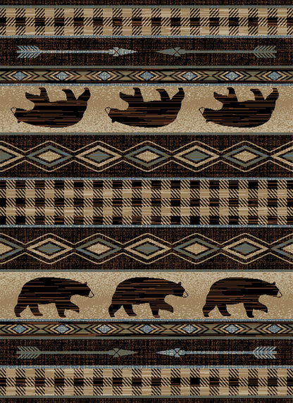 Lodge King Bear Down Antique Area Rug