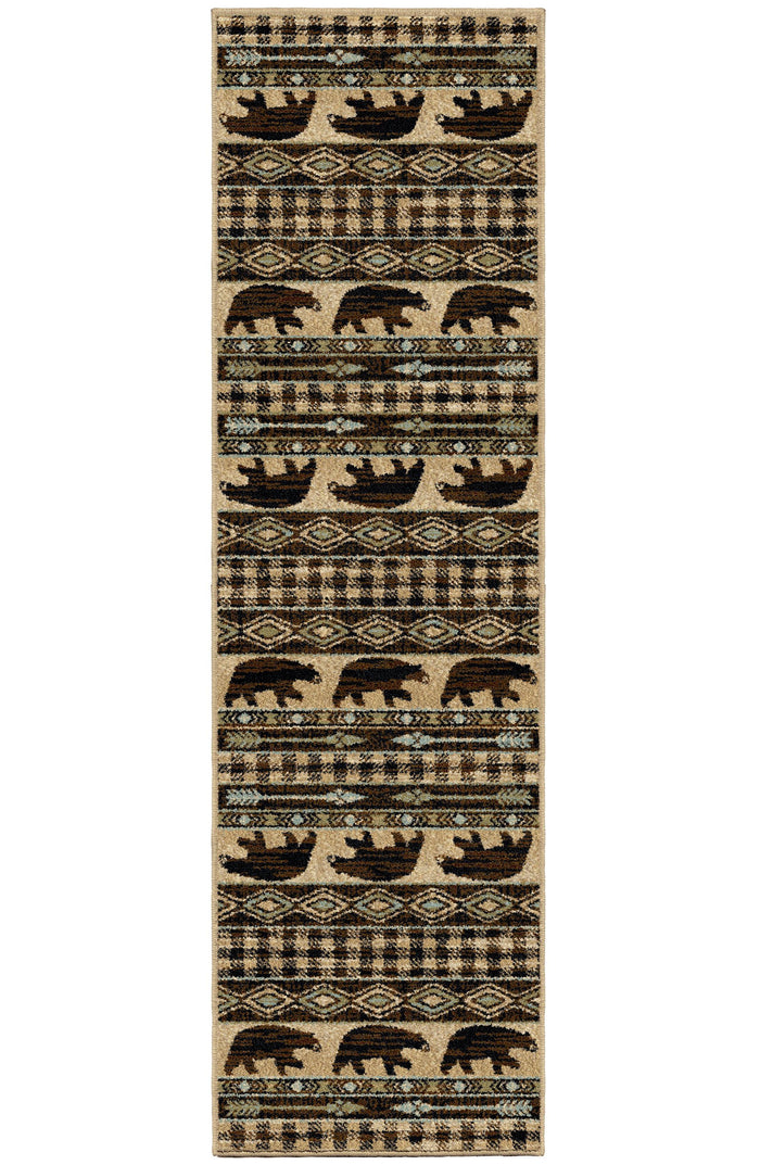 Lodge King Bear Down Antique Area Rug