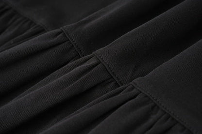 long knit tiered skirt - black