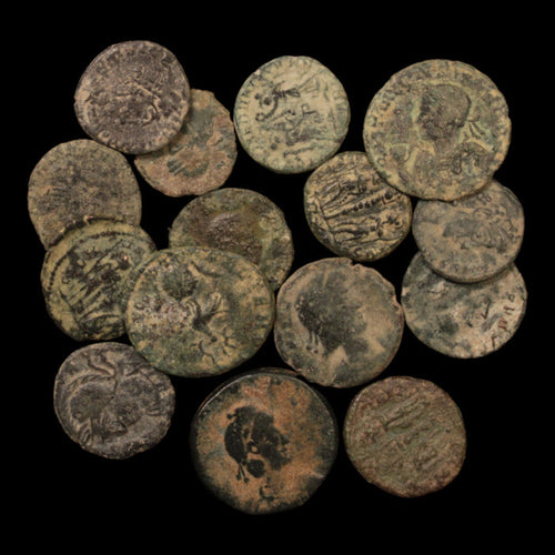 Lot of 15: Roman Empire, Late Roman Bronzes, Low Grade - c. 300s & 400s CE - Roman Empire