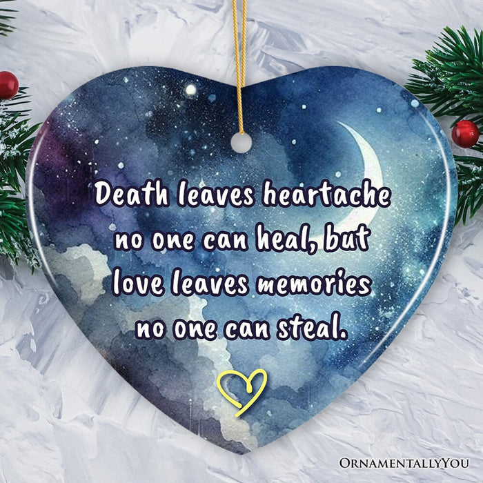 Love Leaves Memory Christmas Ornament, Healing Memorial Gift Ceramic Ornament OrnamentallyYou Heart