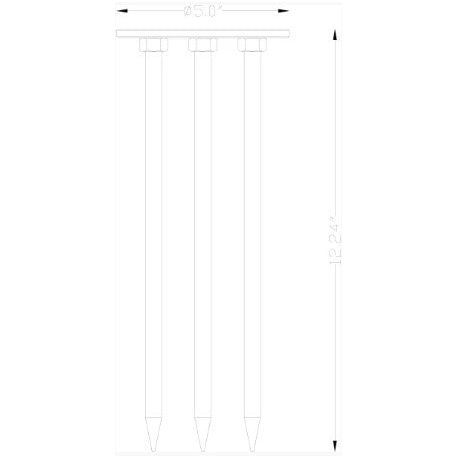 Lumien Accessory, Stainless Steel Trident Stake, 12"
