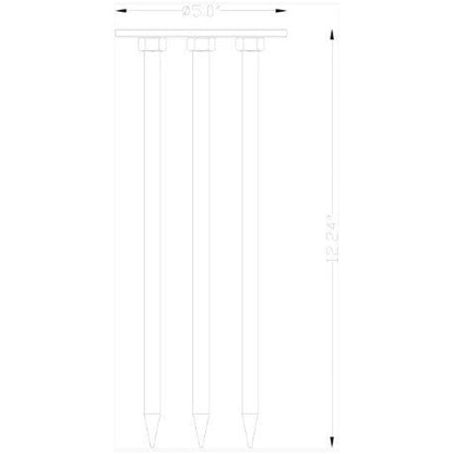 Lumien Accessory, Stainless Steel Trident Stake, 12"