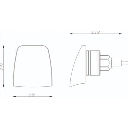 Lumien Brass Micro Wall Light, Hooded, 3.5 Watts, 10-15V, 240 Lumens, 3000K
