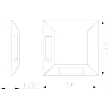 Lumien Macro Light, Recessed, Square, 90 2-Sided Light Accessory