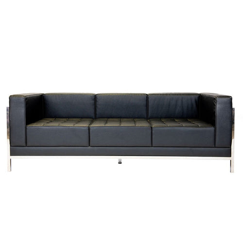 Maddox Black Leather Sofa