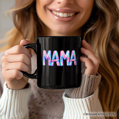 Mama Brushstroke Mug, Printed Faux Oil Paint Colorful Trendy Mom Gift Personalized Ceramic Mug OrnamentallyYou