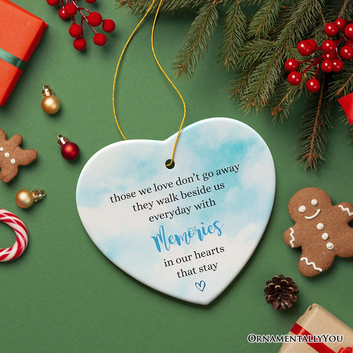 Memories in Our Hearts Ornament, Beloved Remembrance Christmas Gift Ceramic Ornament OrnamentallyYou