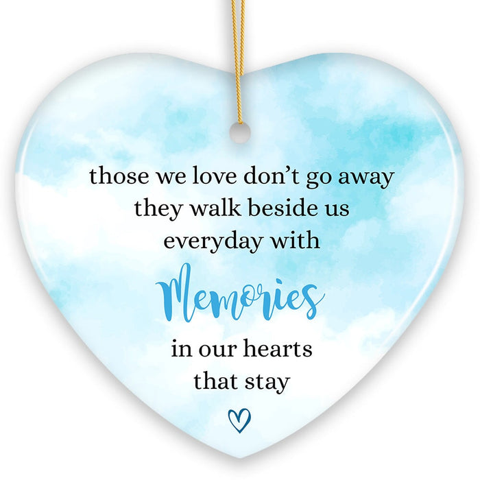 Memories in Our Hearts Ornament, Beloved Remembrance Christmas Gift Ceramic Ornament OrnamentallyYou
