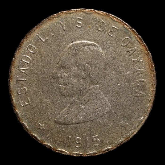 Mexican Revolution, State of Oaxaca, Provisional Currency, 1 Silver Peso - 1915 - Mexican Revolution