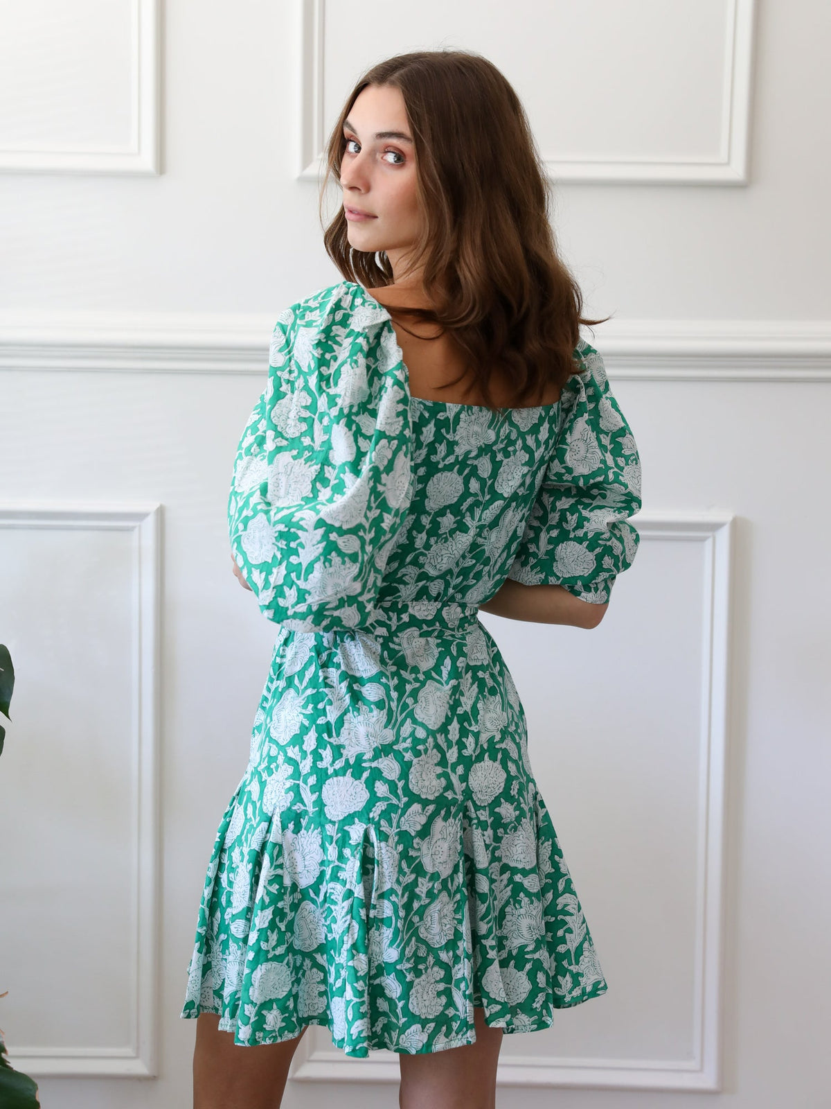Anais Dress in Green Zinnia