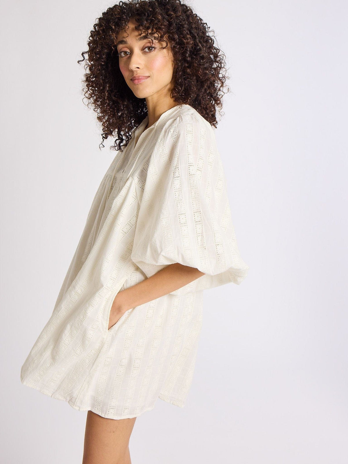 Daisy Dress in Ivory Eyelet