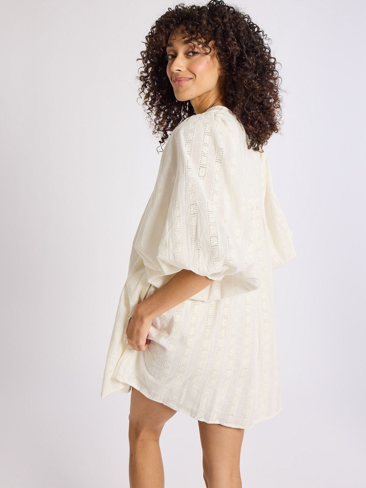 Daisy Dress in Ivory Eyelet