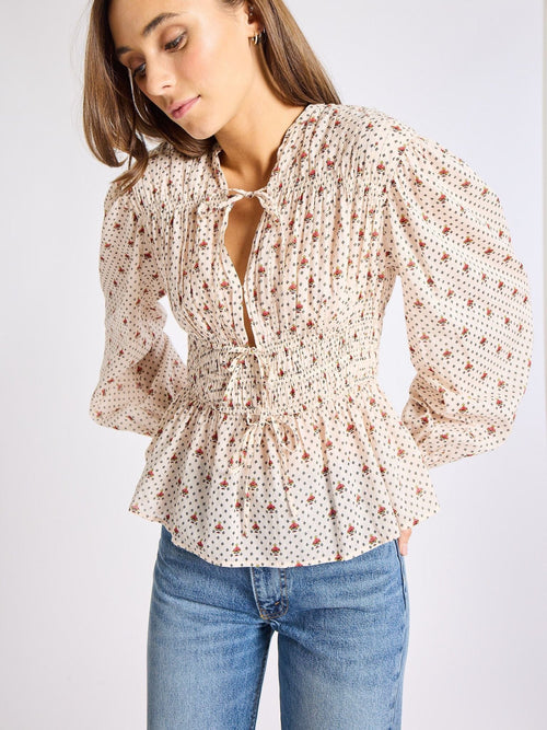 Ella Top in Blush Foulard