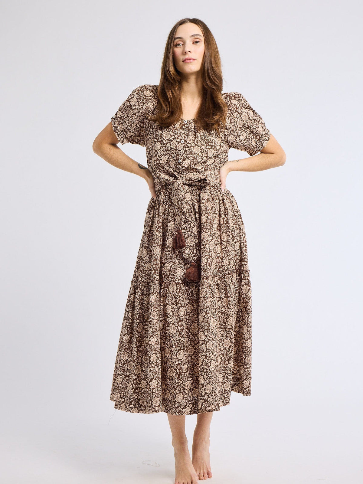 Françoise Skirt in Cocoa Floral
