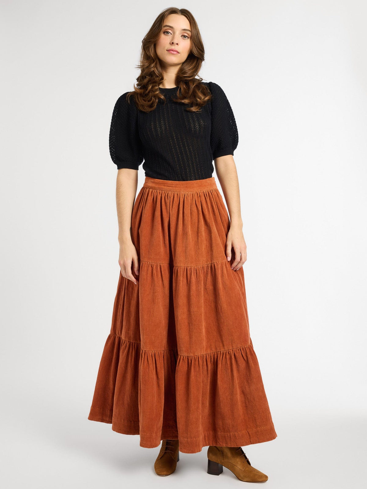 Paola Skirt in Cinnamon Cord