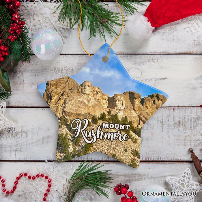 Mount Rushmore National Memorial Scenic Ceramic Ornament, South Dakota Souvenir Christmas Decoration Ceramic Ornament OrnamentallyYou