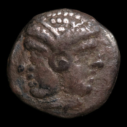 Mysia, City of Lampsakos, AR Diobol, Athena (Goddess of Wisdom) - c. 400 to 300 BCE - Greek World