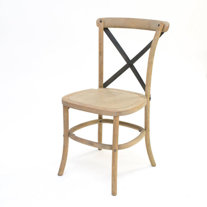 Natural Metal Crossback Chair