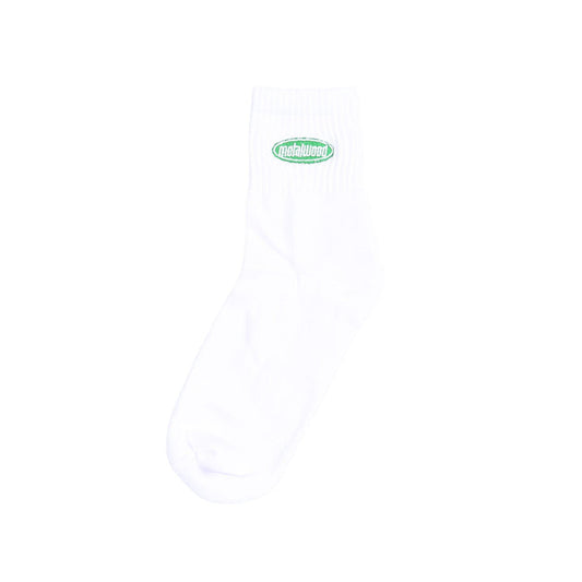 Oval Logo Quarter Sock - White