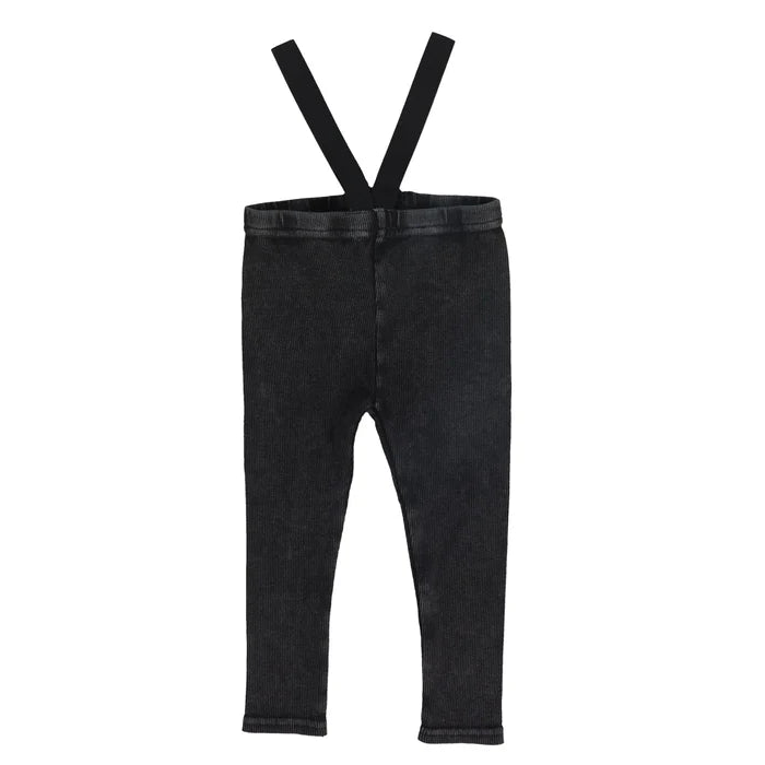 overall suspender - black wash