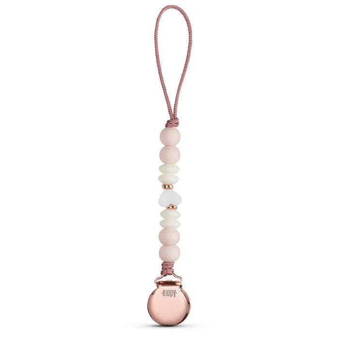 pacifier clip - blush heart