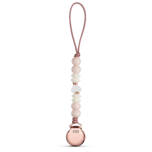 pacifier clip - blush heart