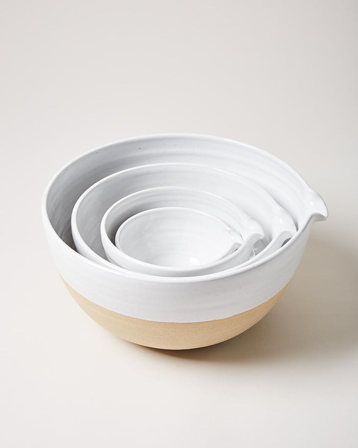 Pantry Stoneware Mixing Bowl — nested Pantry Bowl sizes; Farmhouse Pottery