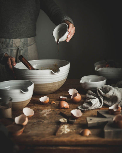 Pantry Stoneware Mixing Bowl — bowl used while preparing batter; Farmhouse Pottery