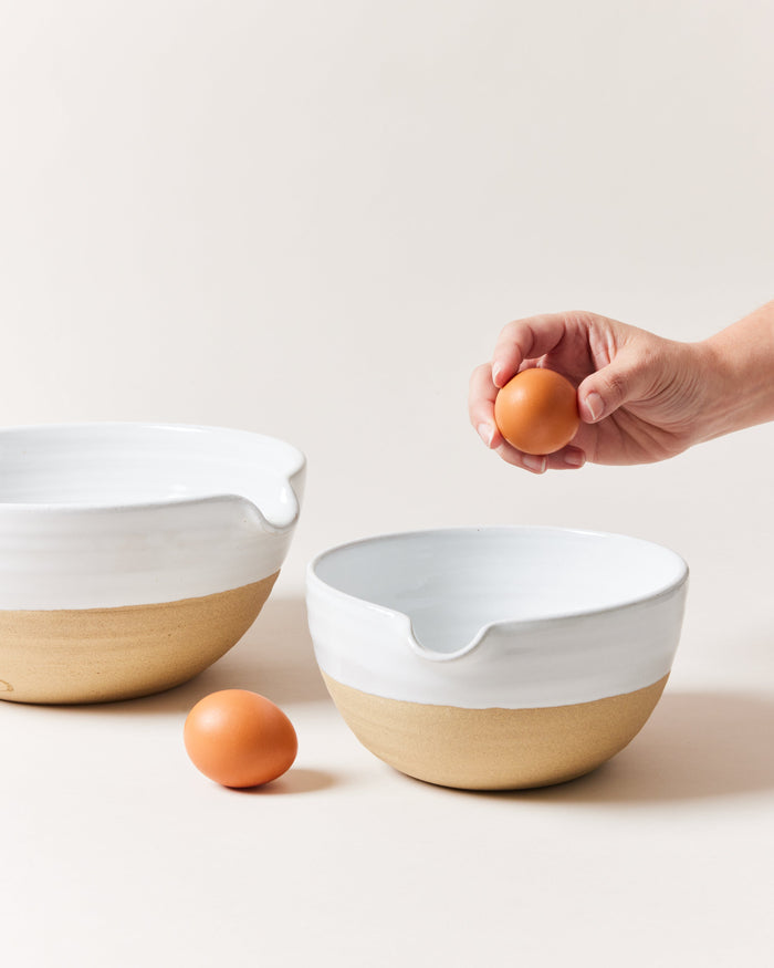 Pantry Stoneware Mixing Bowl — bowls beside baking ingredients; Farmhouse Pottery