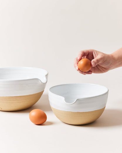 Pantry Stoneware Mixing Bowl — bowls beside baking ingredients; Farmhouse Pottery