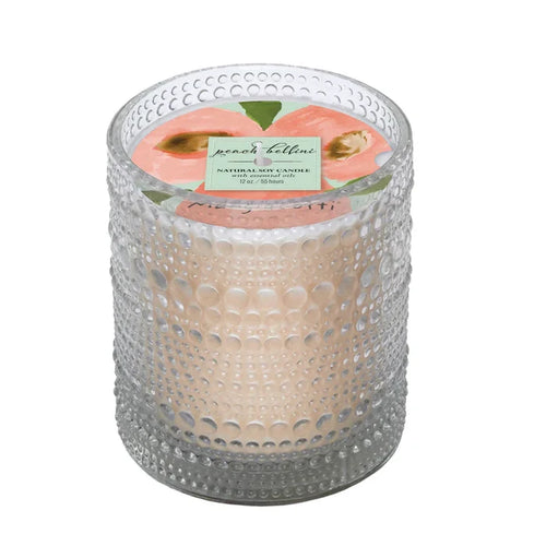 Peach Bellini Natural Soy Wax Candle 12 oz.