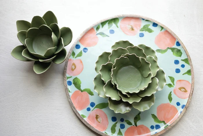 Peaches Round Mango Wood Platter